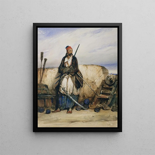 A Turkish artilleryman - Alexandre-Gabriel Decamps — framed artwork on a wall