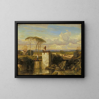 A Well in the East - Alexandre-Gabriel Decamps — framed artwork on a wall