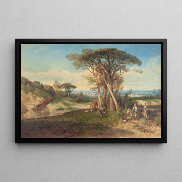 A study for Landscape - Alexandre-Gabriel Decamps — framed artwork on a wall