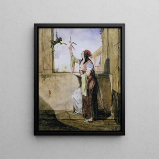 Une Odalisque - Alexandre-Gabriel Decamps — framed artwork on a wall