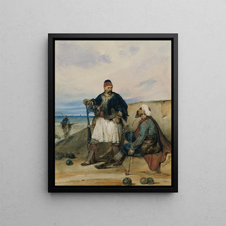 Soldats de l'Est - Alexandre-Gabriel Decamps — framed artwork on a wall