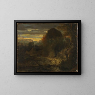 Evening landscape painting - Alexandre-Gabriel Decamps — framed artwork on a wall