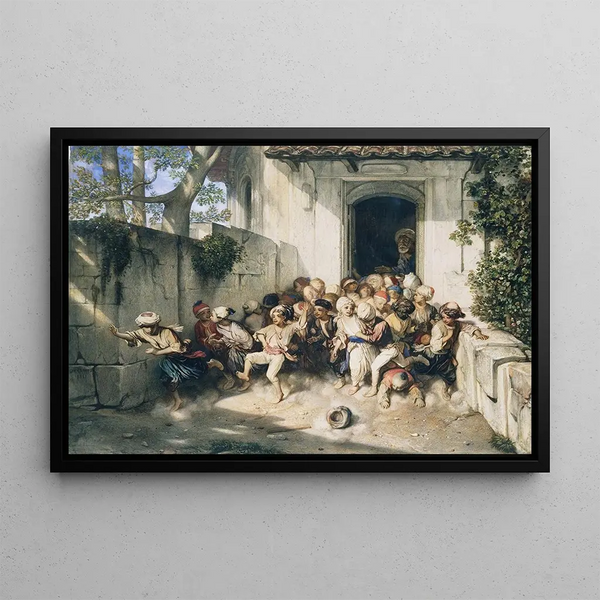 After School - Alexandre-Gabriel Decamps — framed artwork on a wall