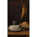 Still life with herring, bread, and cheese - Alexandre-Gabriel Decamps — framed artwork on a wall