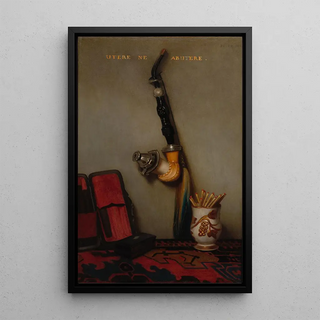 Reproduction of the painting of Still life with pipe and matches - Alexandre-Gabriel Decamps