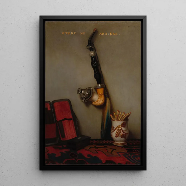 Reproduction of the painting of Still life with pipe and matches - Alexandre-Gabriel Decamps
