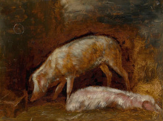 Study of Pigs - Alexandre-Gabriel Decamps — artwork view