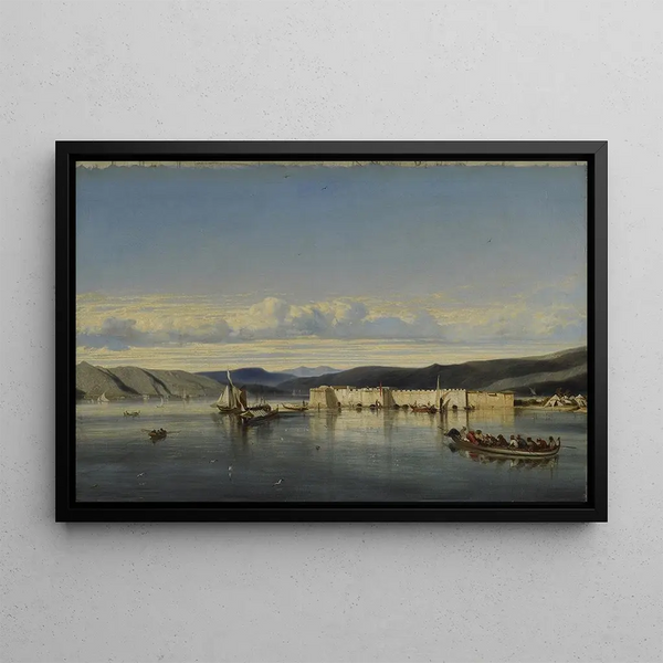 L'Ancrage de Smyrne - Alexandre-Gabriel Decamps — framed artwork on a wall