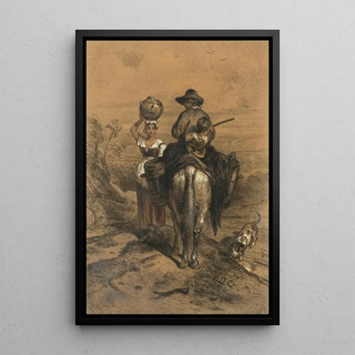 La rencontre - Alexandre-Gabriel Decamps — framed artwork on a wall