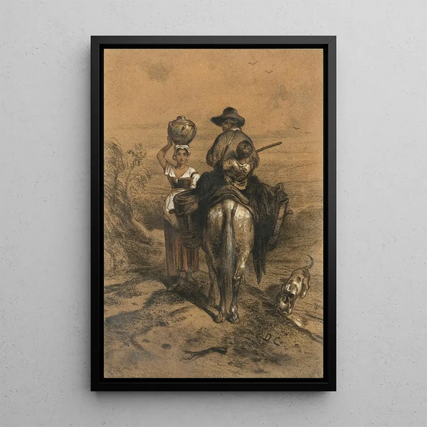 La rencontre - Alexandre-Gabriel Decamps — framed artwork on a wall