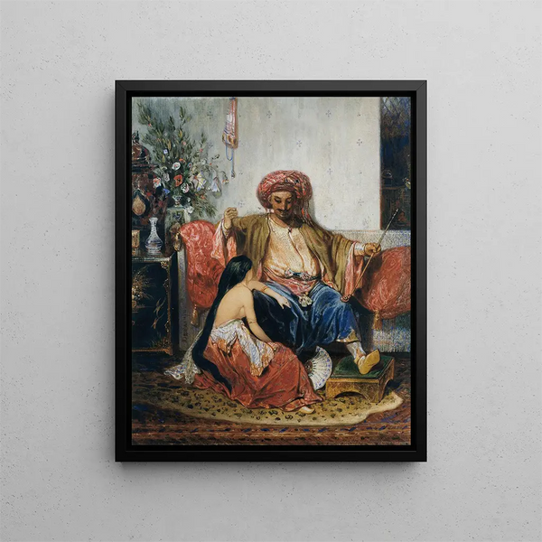 The Pasha's Favorite - Alexandre-Gabriel Decamps — framed artwork on a wall