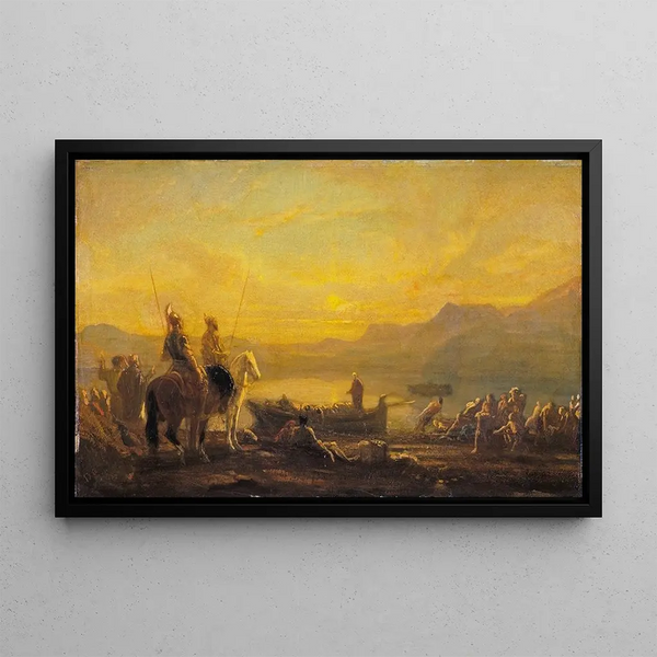 La pêche miraculeuse - Alexandre-Gabriel Decamps — framed artwork on a wall