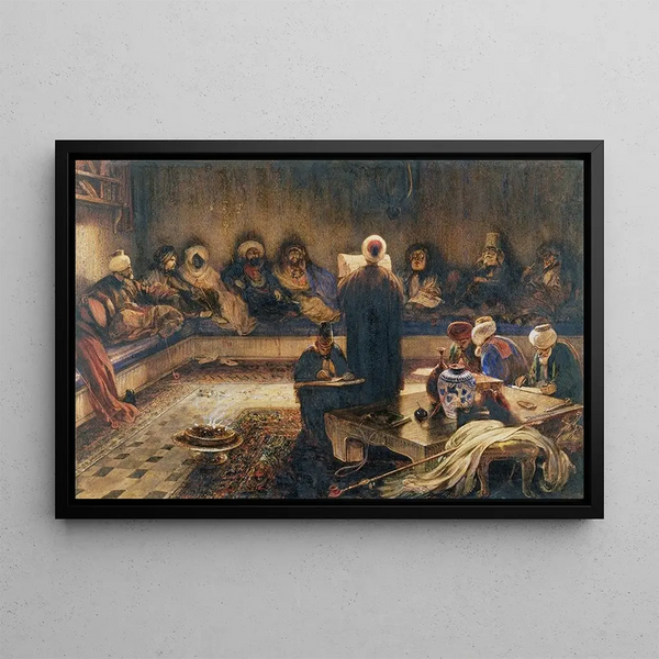 La lecture d'un firman - Alexandre-Gabriel Decamps — framed artwork on a wall