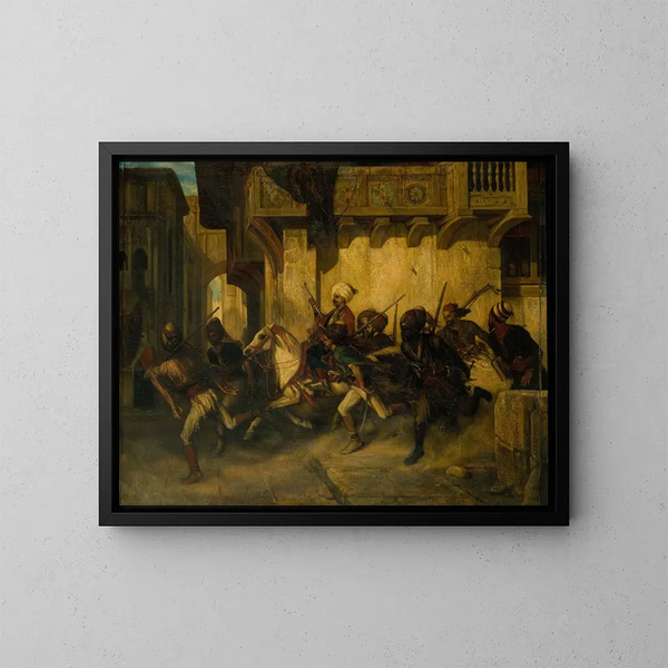 La Patrouille turque - Alexandre-Gabriel Decamps — framed artwork on a wall