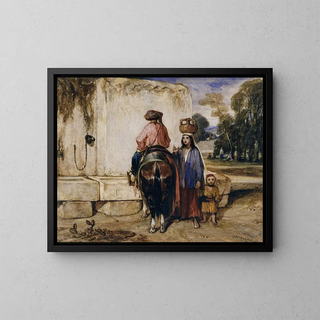The Drinking Place - Alexandre-Gabriel Decamps — framed artwork on a wall