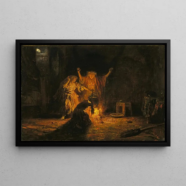 Les Sorcières dans Macbeth - Alexandre-Gabriel Decamps — framed artwork on a wall