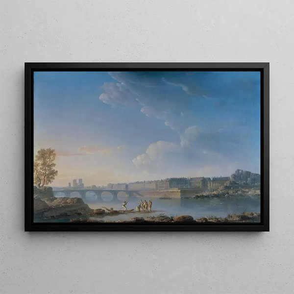 Le Pont de la Tournelle, Île Saint-Louis, Île Louviers - Alexandre-Jean Noël — framed artwork on a wall