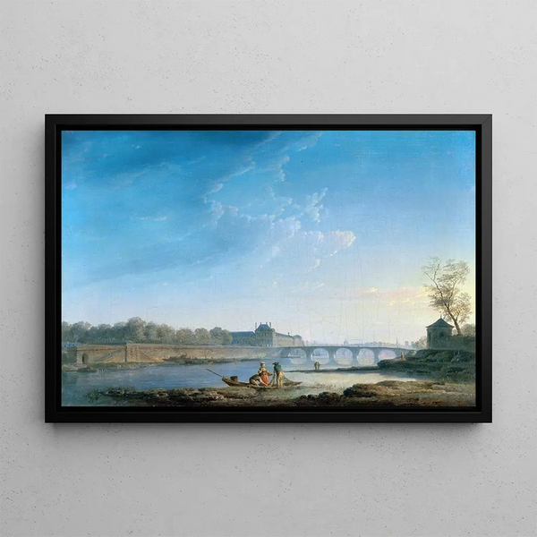 Le quai des Tuileries le Pont-Royal la Grenouillère - Alexandre-Jean Noël — framed artwork on a wall