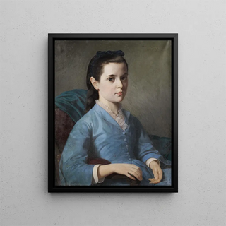 Portrait of a Girl - Alexandre-Louis Leloir — framed artwork on a wall