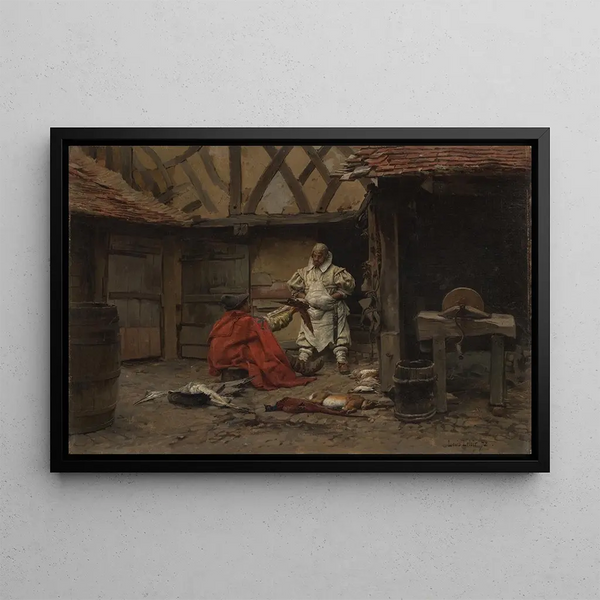 Choosing Dinner - Alexandre-Louis Leloir — framed artwork on a wall