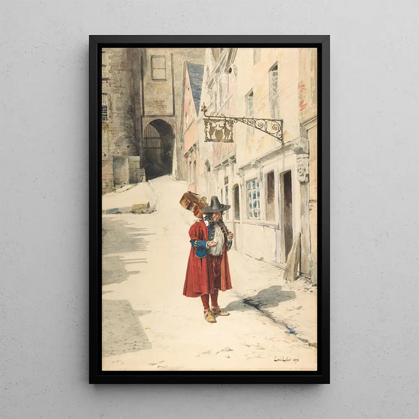 Reproduction of the painting Minstrel Wandering in Nuremberg - Alexandre-Louis Leloir