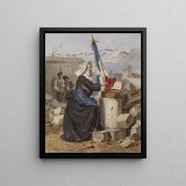 Aid to the Charité Sisters wounded - Alexandre-Marie Guillemin — framed artwork on a wall