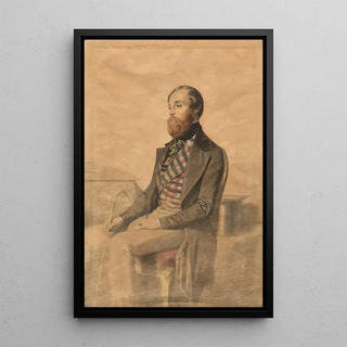 Portrait of Alfred de Musset 1810-1857 - Alexandre Bida — framed artwork on a wall