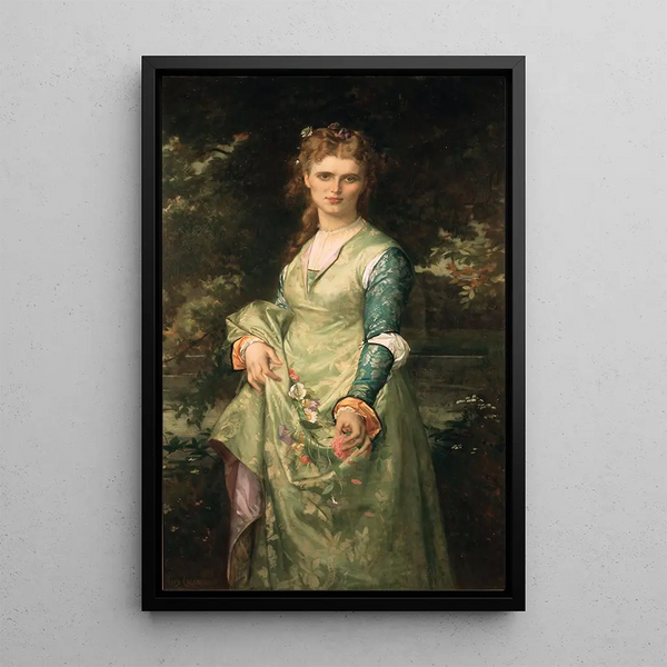 Christina Nilsson 1843-1921 opera singer as Ophelia - Alexandre Cabanel — framed artwork on a wall