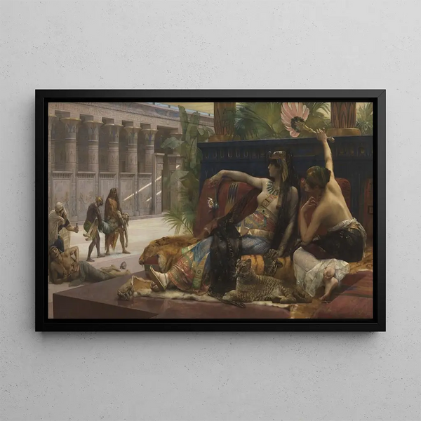 Cleopatra testing poisons on condemned prisoners - Alexandre Cabanel — framed artwork on a wall