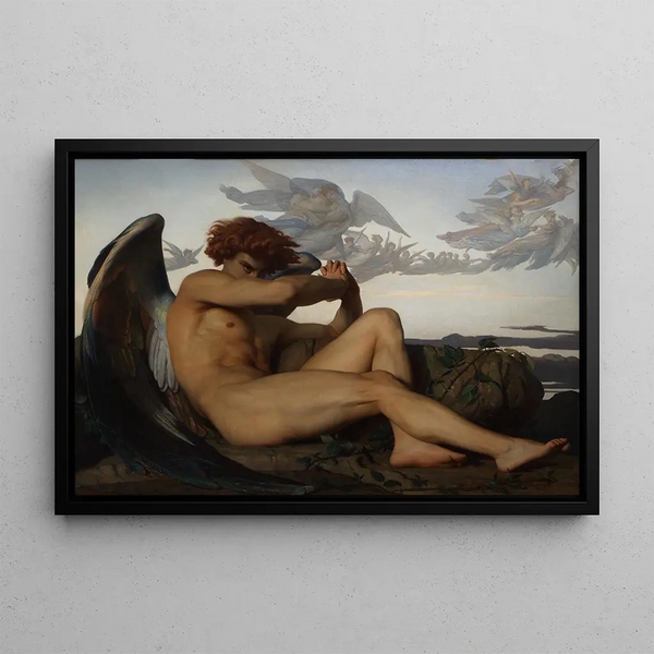 Angel Fallen - Alexandre Cabanel — framed artwork on a wall