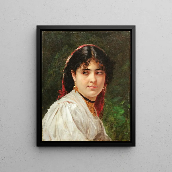 Portrait of an Italian Young Woman - Alexandre Cabanel — framed artwork on a wall