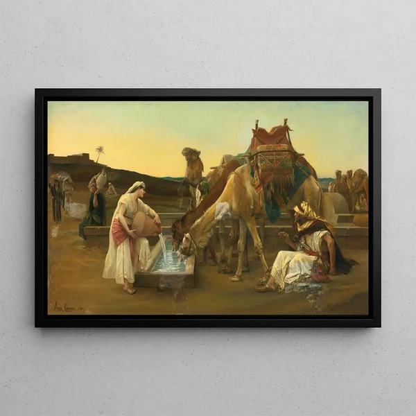 Rebecca and Eliezer - Alexandre Cabanel — framed artwork on a wall