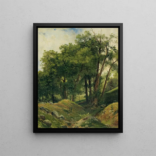 Group of Chestnut Trees - Alexandre Calame — framed artwork on a wall