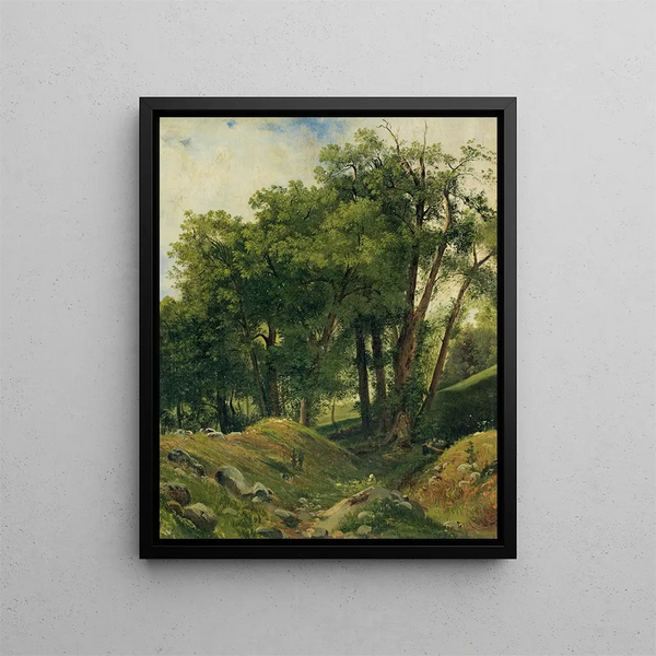 Group of Chestnut Trees - Alexandre Calame — framed artwork on a wall
