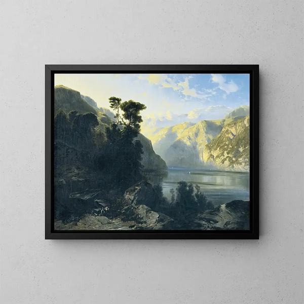 Lac Uri avec l'Urirotstock - Alexandre Calame — framed artwork on a wall