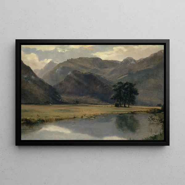 Landscape Painting in the Canton of Uri - Alexandre Calame — framed artwork on a wall