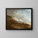 Marine painting, the mouth of a river and cliffs of the Pays de Caux - Alexandre Defaux — framed artwork on a wall