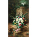 Reproduction of the painting Flowers near an ancient fountain - Alexandre Gamba de Preydour