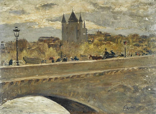 La tour du Temple reconstituted for the 1889 Exhibition, view from the Ina bridge - Alexandre Gaston Guignard — artwork view