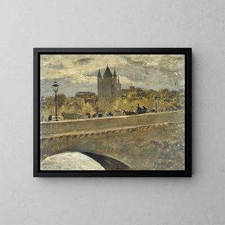 La tour du Temple reconstituted for the 1889 Exhibition, view from the Ina bridge - Alexandre Gaston Guignard — framed artwork on a wall