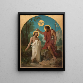 The Baptism of Christ - Alexandre Grellet — framed artwork on a wall