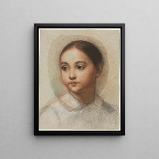Head of a Young Girl - Alexandre Hesse — framed artwork on a wall