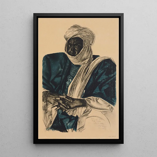 Mohamed Salek aka Doud Moura Sultan of Ouadaï Fort Lamy - Alexandre Iacovleff — framed artwork on a wall