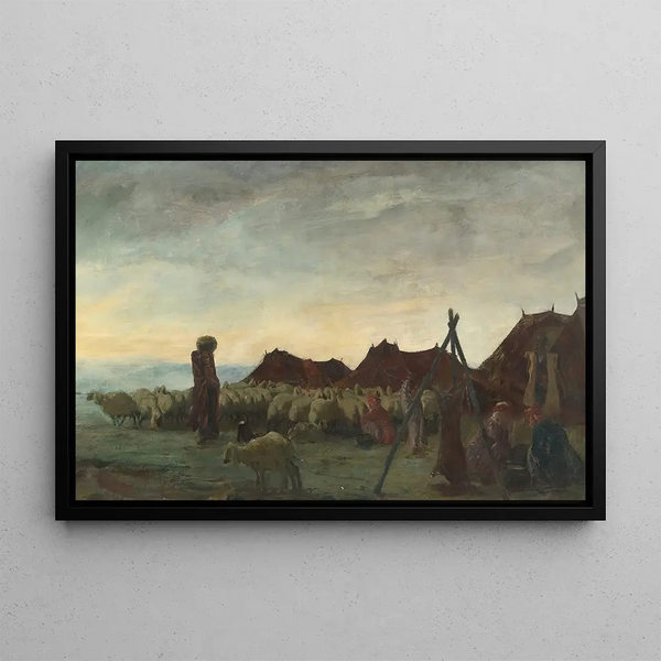 Nomades dans la région de Meched - Alexandre Iacovleff — framed artwork on a wall