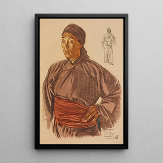 Notre guide mongol Kumbo - Alexandre Iacovleff — framed artwork on a wall