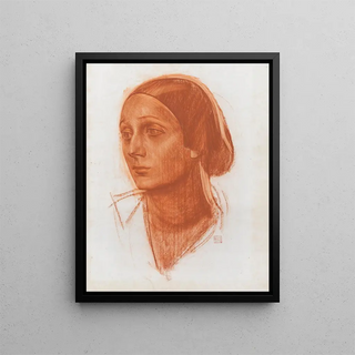 Portrait Painting of Anna Pavlova - Alexandre Iacovleff — framed artwork on a wall