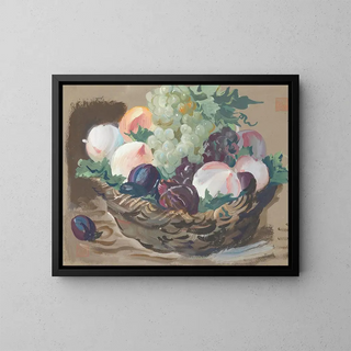 Still life with white grapes - Alexandre Iacovleff — framed artwork on a wall