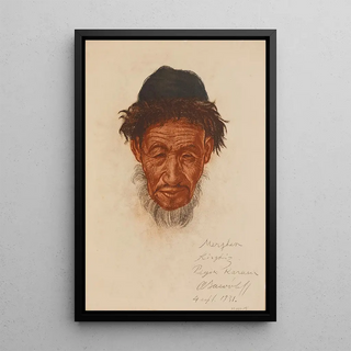 Reproduction of the painting An old Kyrgyz Peyik Sinkiang - Alexandre Iacovleff