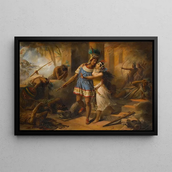 Telasco defends his fiancée - Alexandre Marie Colin — framed artwork on a wall