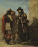 Two Peasants and a Soldier Drinking Near a Fountain - Alexandre Montallier — artwork view